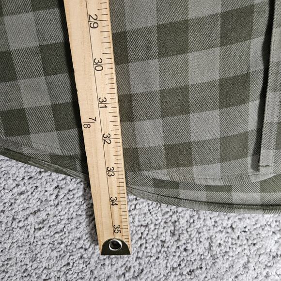 L.L. Bean Flannel Shirt Mens Large Tall LT Green Check Plaid Button Up Work - Picture 6 of 12